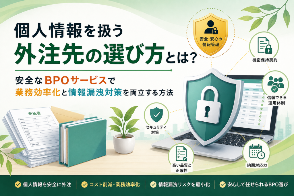 個人情報を扱う外注先の選び方とは？安全なBPOサービスで業務効率化と情報漏洩対策を両立する方法