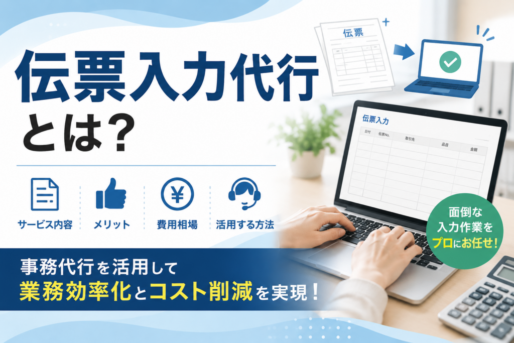 伝票入力代行とは？サービス内容・メリット・費用相場と事務代行を活用する方法